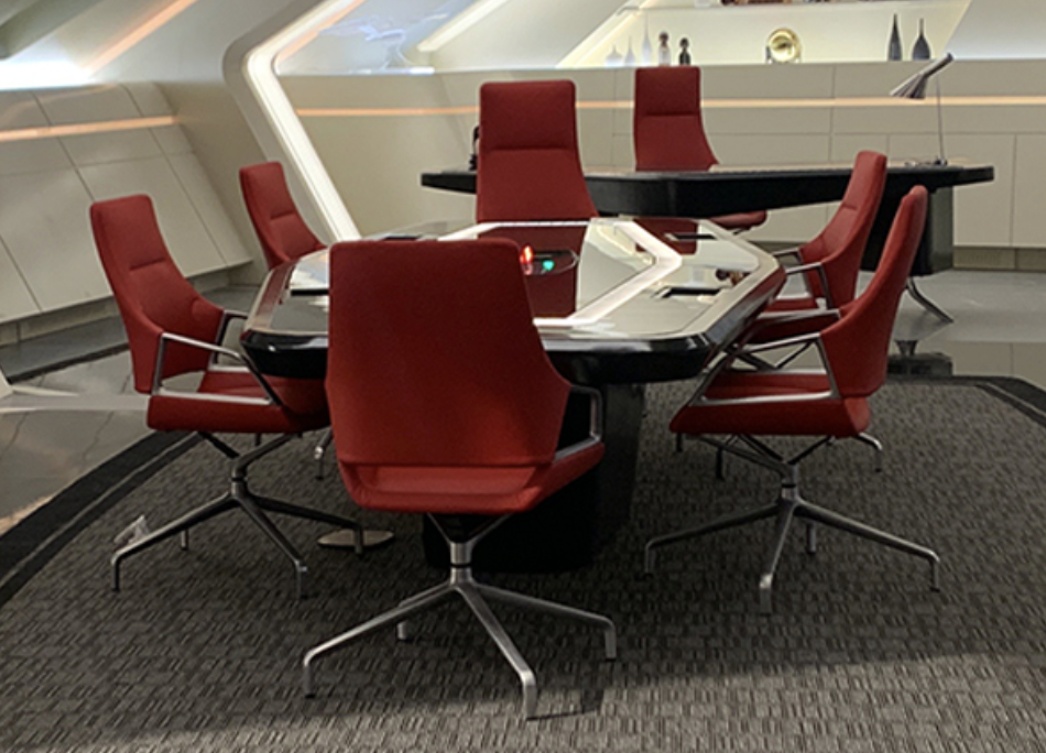 Screenshot of red Graph conference chairs as seen in the Star Trek Ready Room.